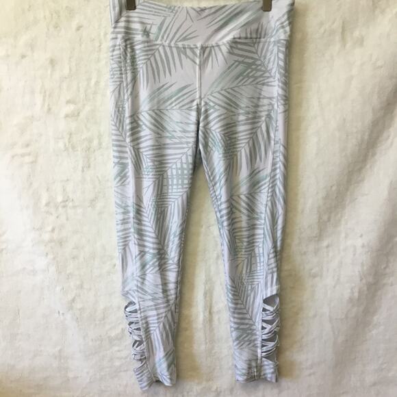 Jockey Mint Fern Leaf Plant Pattern Leggings - Picture 1 of 10